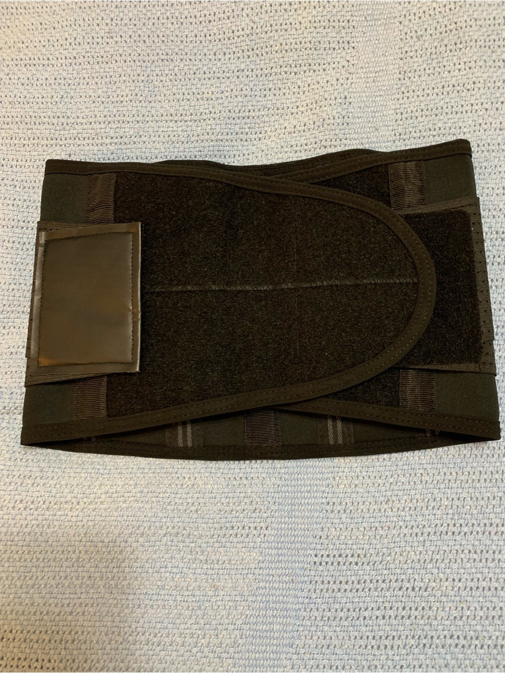 Women's Black Elastic Lumbar Support Belt infused with copper for back pain